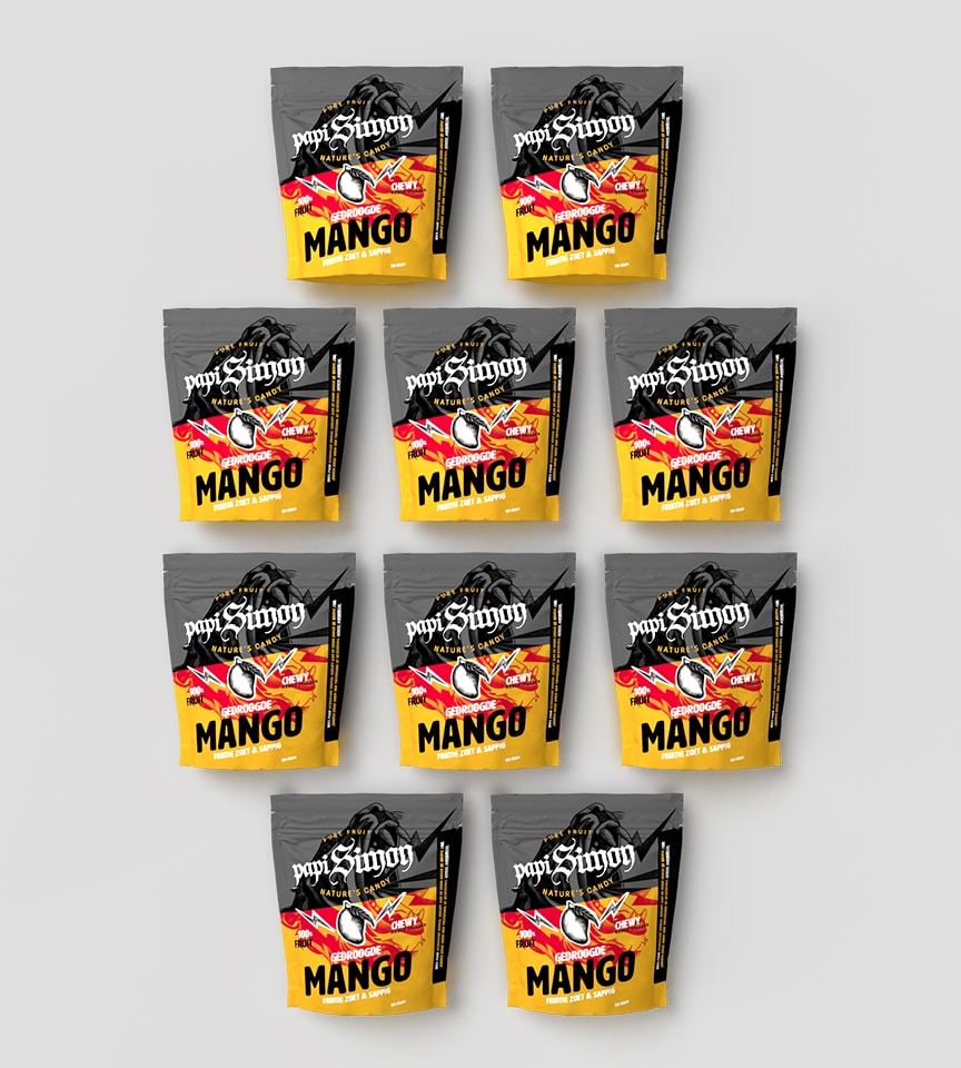 Gedroogde mango papi simon 10 pack voordeelverpakking
