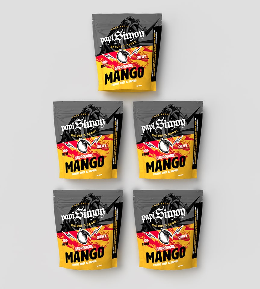 Gedroogde mango papi simon 5 pack voordeelverpakking